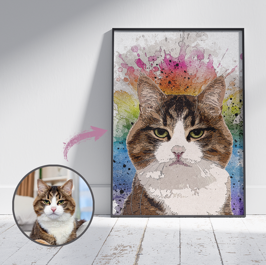 Aquarelle Splash Arc-en-Ciel